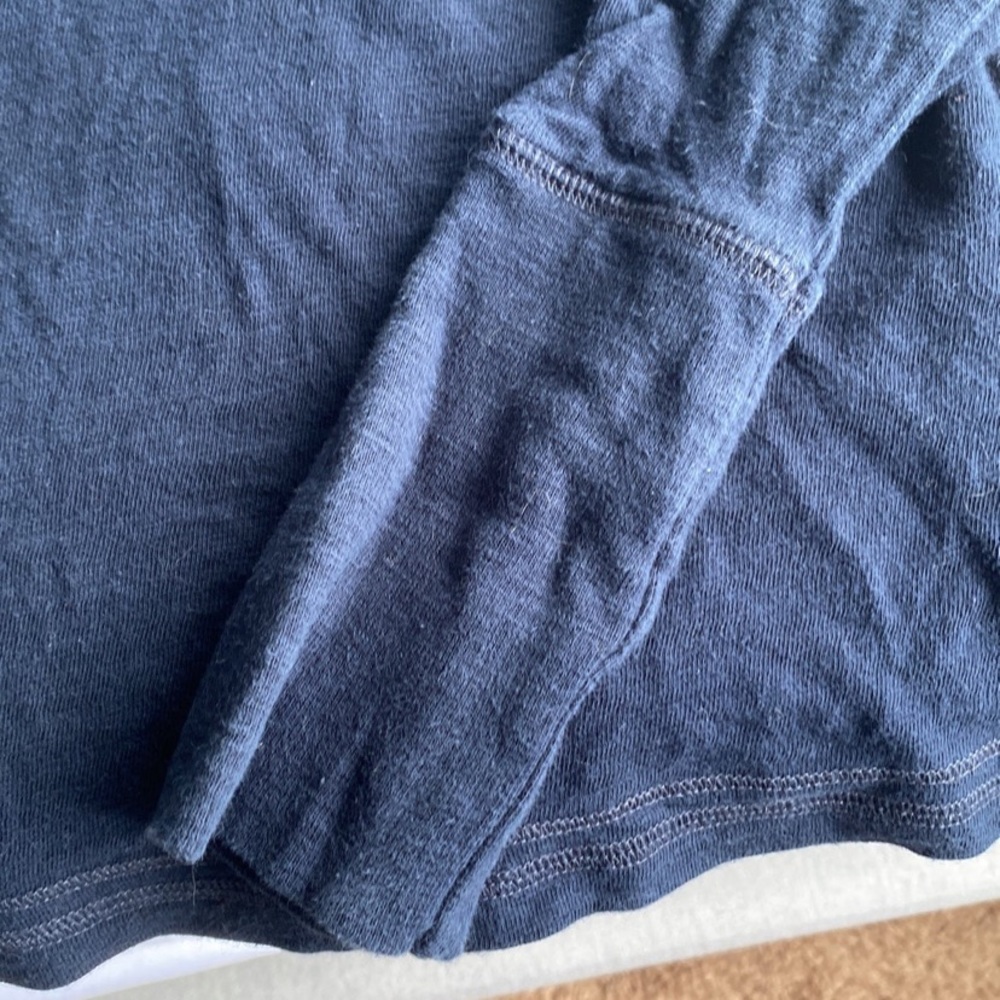 Vintage Abercrombie and fitch thermal full sleeve V neck top navy blue coquette - Picture 4 of 5